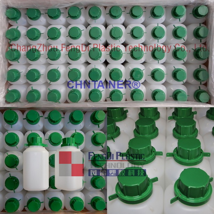 Quadratische Probenflasche mit grünem Verschluss 750 ml für die Bunkerkraftstoffanalyse